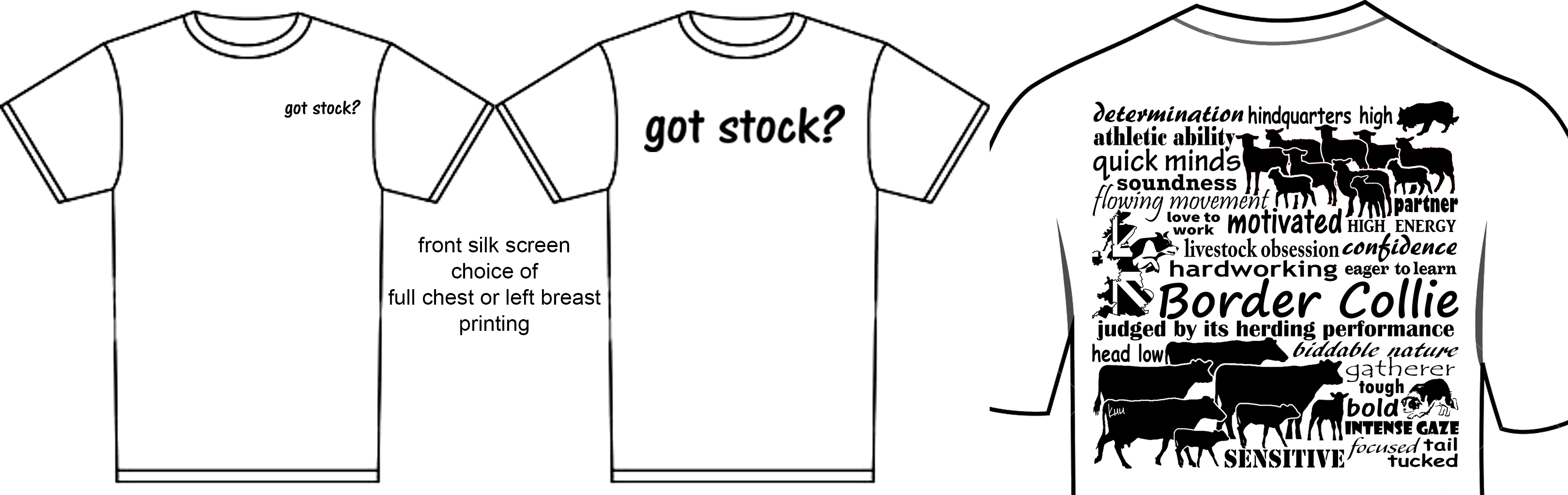 got stock ? border collie shirt